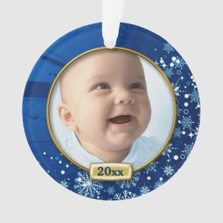 Blue Frame Baby's 1st Christmas Ornament