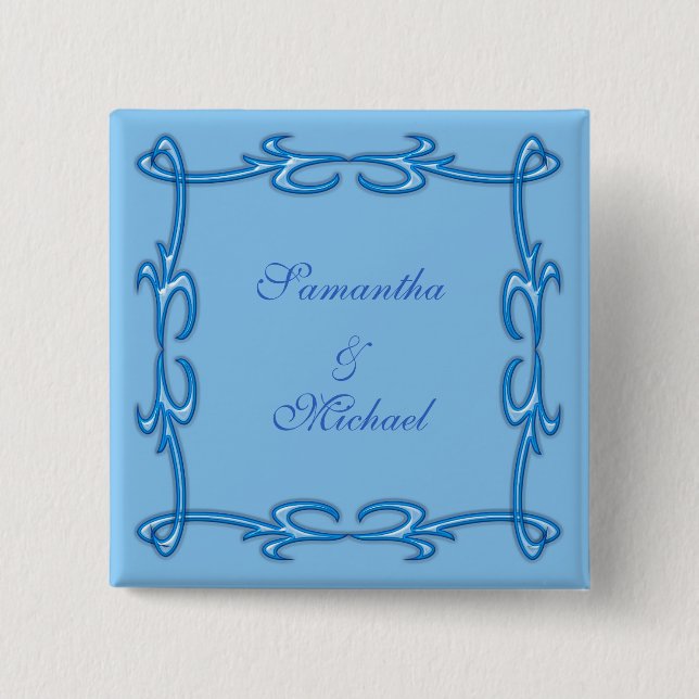 Blue frame pinback button (Front)