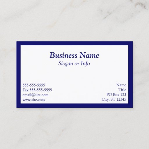 Customizable Blue Framed Business Card