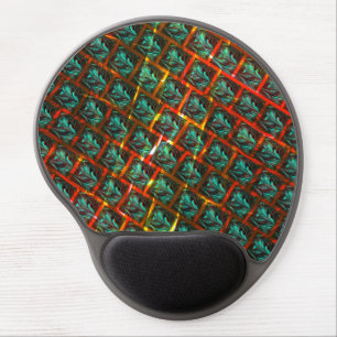 Blue 'framed eyes', square, scratch or red grating gel mouse pad