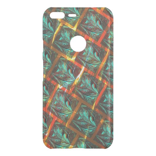 Blue 'framed eyes', square, scratch or red grating uncommon google pixel XL case (Back)