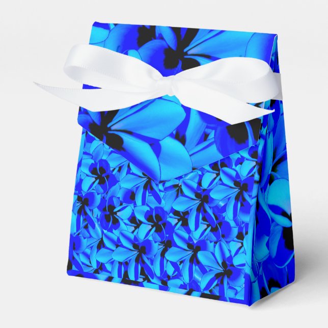 Blue Frangipani Flowers, Favor Boxes (Front Side)