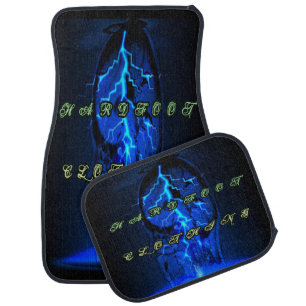 Blue Frankenstein Thunder Brain Car Floor Mat