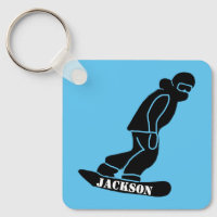 Blue Freeride Snowboarder Snowboarding Stencil
