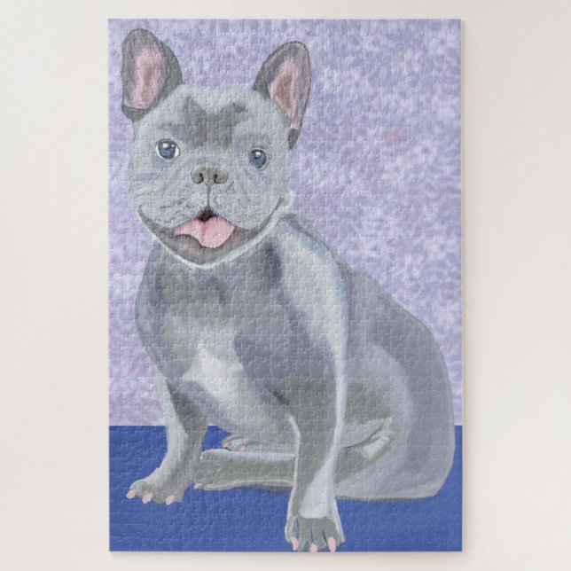Blue French Bull Dog Jigsaw Puzzle (Vertical)