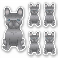 Blue Merle French Bulldog / Frenchie Cartoon Dog Keychain