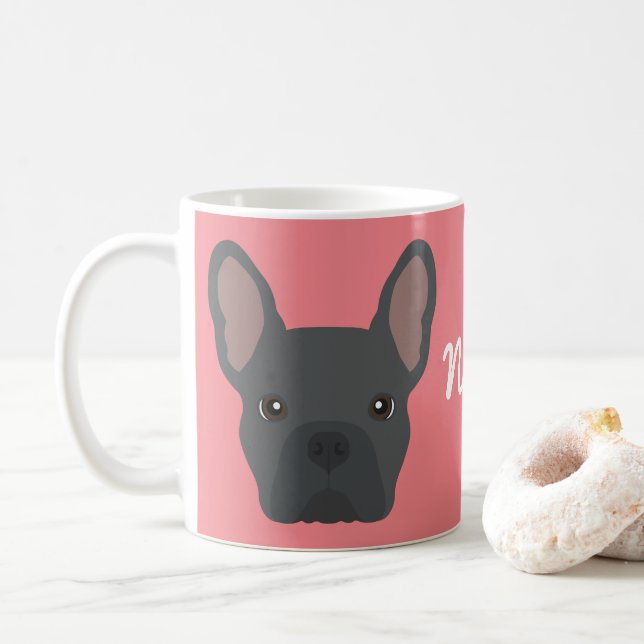 Blue French Bulldog Coffee Mug (With Donut)