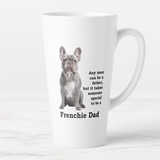 Blue French Bulldog Dad Latte Mug (Right)