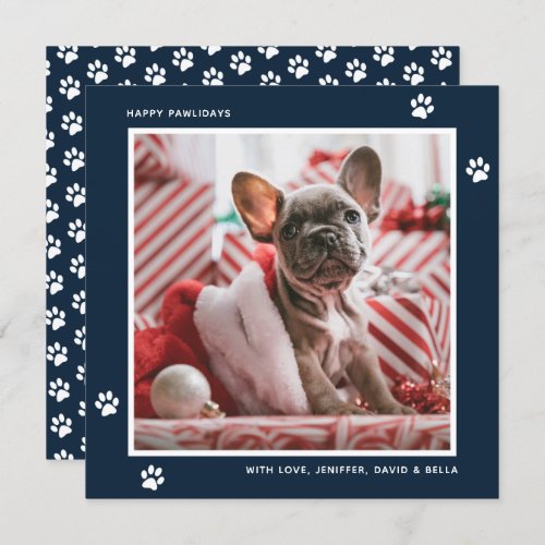 Blue French Bulldog Dog Photo Christmas Cards