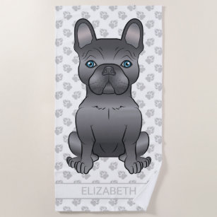 frenchie beach towel