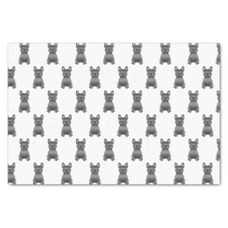 Blue French Bulldog / Frenchie Cartoon Dog Pattern Tissue Paper