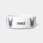Blue French Bulldog Name Bowl<br><div class="desc">A fun little Blue French Bulldog or Frenchie design.  Great for dog lovers.  Original art by Nic Squirrell.  Change the name to personalize.</div>