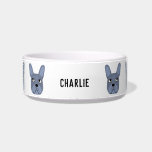 Blue French Bulldog Name Bowl<br><div class="desc">A fun little Blue French Bulldog or Frenchie design.  Great for dog lovers.  Original art by Nic Squirrell.  Change the name to personalize.</div>