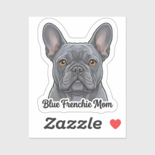 Blue French Bulldog Portrait Cute Frenchie Design Sticker