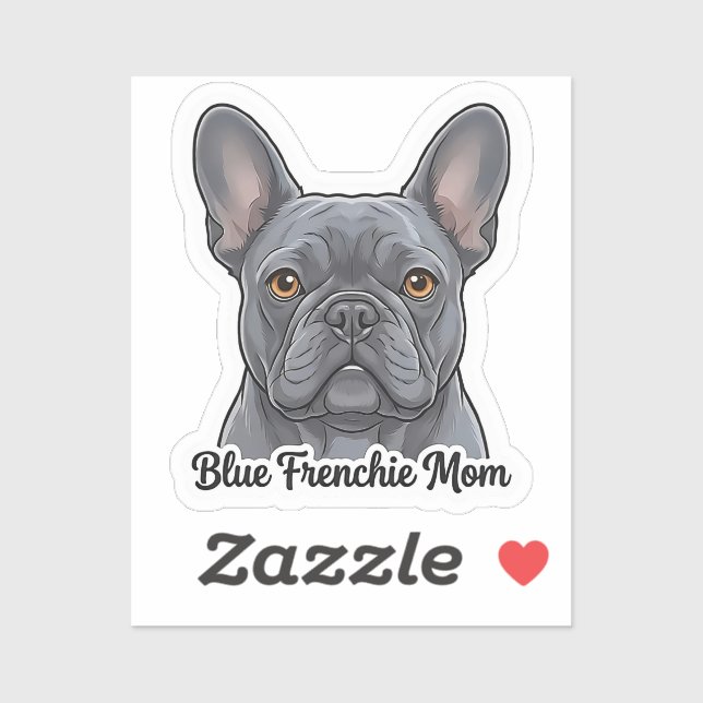 Blue French Bulldog Portrait Cute Frenchie Design Sticker (Sheet)