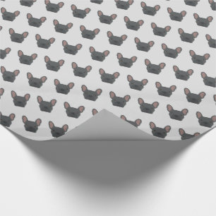 Blue French Bulldog Wrapping Paper