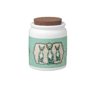 Blue French Bulldogs Cookie Jar