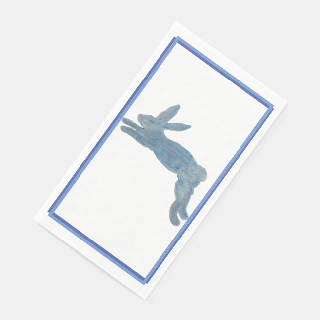 Blue French Country Bunny Rabbit Paper Guest Towels (Corner)
