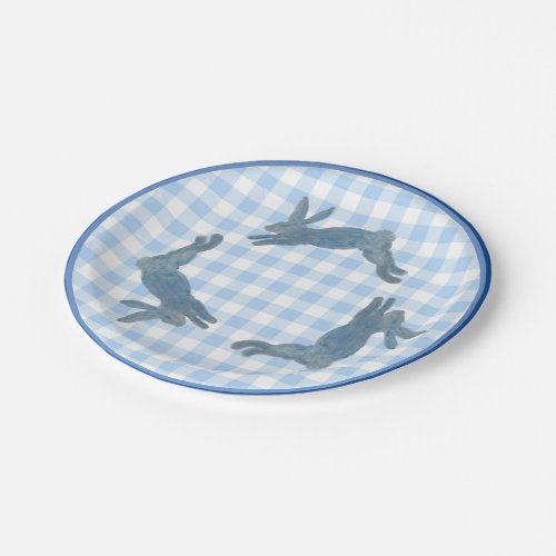 Blue French Country Bunny Rabbit Paper Plates