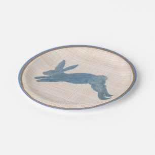 Blue French Country Bunny Rabbit Paper Plates
