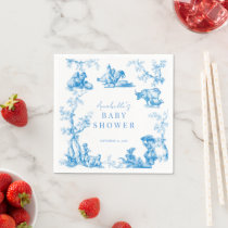 Blue French Country Farm Animal Boy Baby Shower Napkins