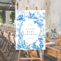 Blue French Country Farm Baby Shower Welcom Foam Board