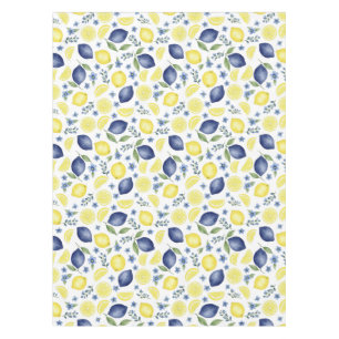 Blue French Country Lemon Pattern Tablecloth
