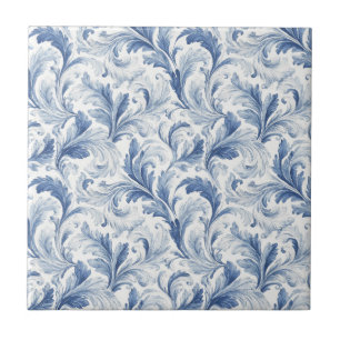 Blue French Country Toile Pattern  Ceramic Tile