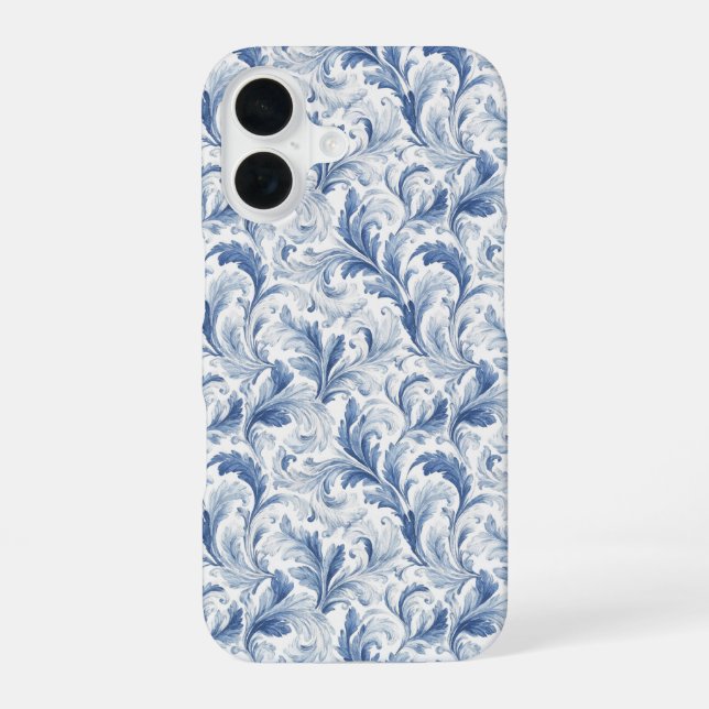 Blue French Country Toile Pattern  Iphone Case (Back)