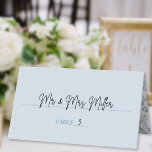 Blue French Floral Modern Bat Mitzvah Place Card<br><div class="desc">Seat your guests in style with these Blue French Floral Modern Bat Mitzvah Place Cards. The design features a blue and white floral pattern on the inside, a Star of David on the back, and a blue personalized text to celebrate your Mitzvah kid. Enter the Zazzle Design Tool to make...</div>