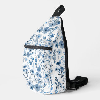 Blue French Floral  Sling Bag