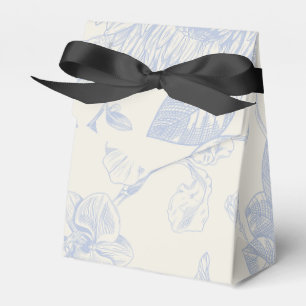 Blue French Floral Toile Floral Favor Boxes