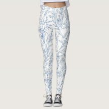 Blue French Floral Toile Pattern