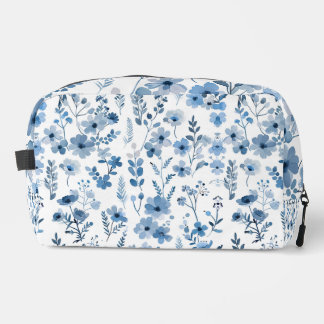 Blue French Floral Toiletries Dopp Kit