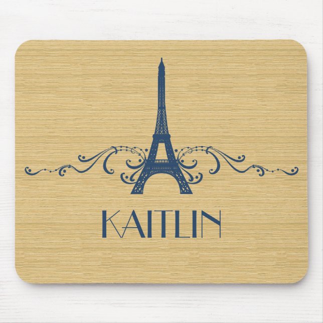 Blue French Flourish Mousepad (Front)