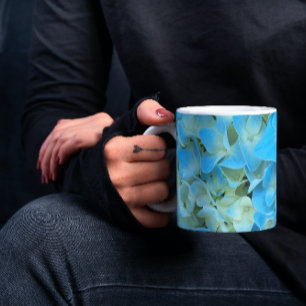Blue French Hydrangea Floral Mug