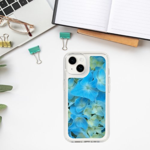 Blue French Hydrangea Floral iPhone 15 Case