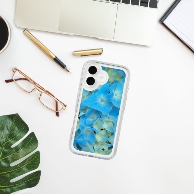 Blue French Hydrangea Floral Speck iPhone Case (In Situ)