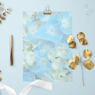 Blue French Hydrangea Floral Stationery Paper