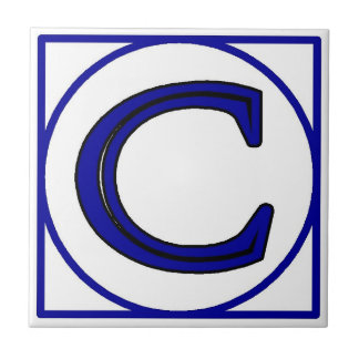 Blue French Letter House Number Tiles