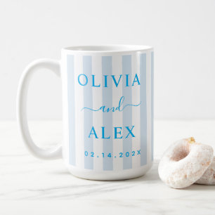 Blue French  Personalized Wedding  Coffee Mug