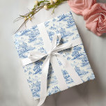 Blue French Toile de Jouy Vintage Style Elegant  Wrapping Paper<br><div class="desc">Transform your gift-giving experience with our Blue French Toile de Jouy Vintage Style Elegant Wrapping paper! Step into a world of timeless beauty and sophistication as you wrap your presents in this stunning design. The intricate blue toile print is reminiscent of classic French tapestries, exuding elegance and charm that will...</div>
