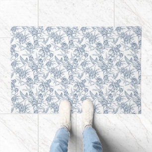 Blue French Toile Doormat