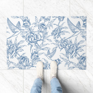 Blue French Toile Doormat