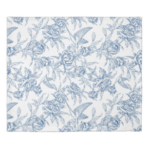 Blue French Toile Duvet Cover