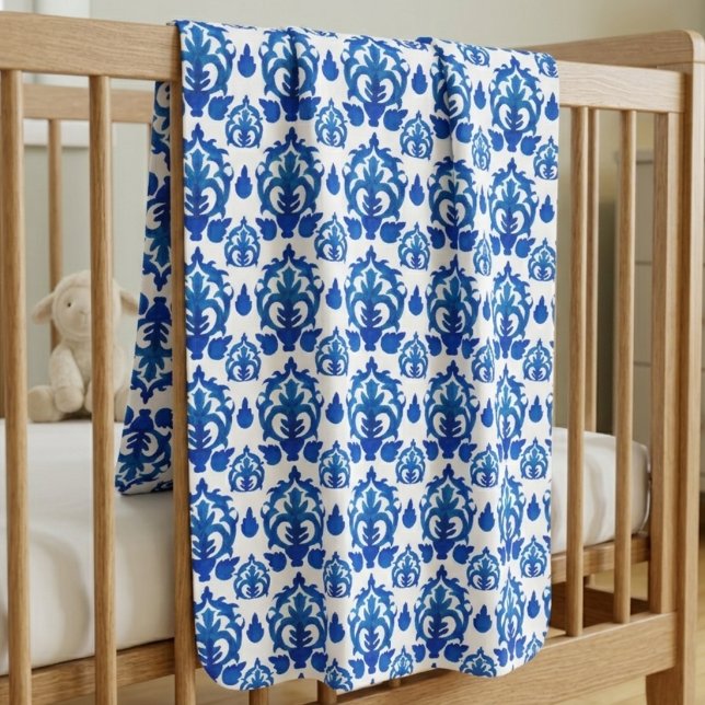 Blue French Toile Pattern Baby Blanket (Creator Uploaded)
