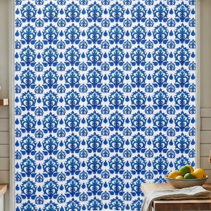 Blue French Toile Pattern Blackout Curtains