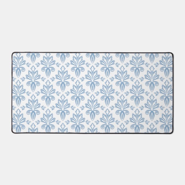 Blue French Toile Pattern Desk Mat (Front)