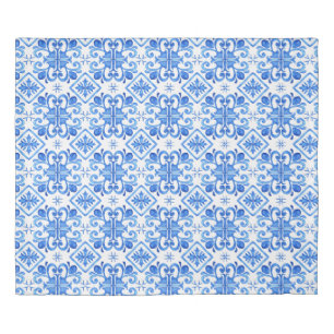 Blue French Toile Pattern Duvet Cover