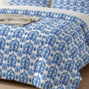 Blue French Toile Pattern Duvet Cover